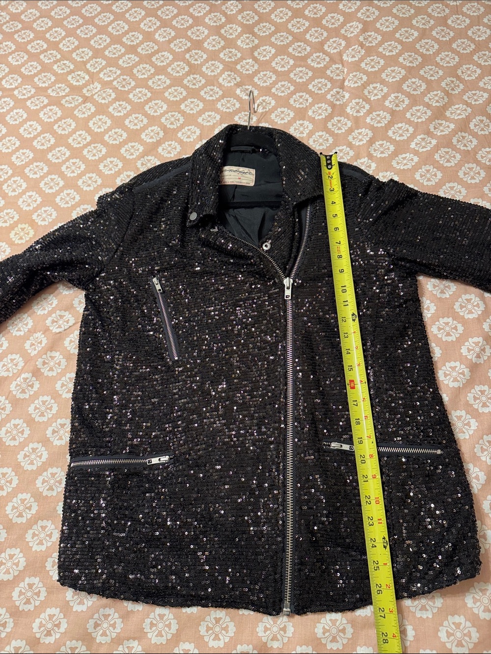 We the Free Sequin Moto Jacket - Black size M - Picture 7 of 7